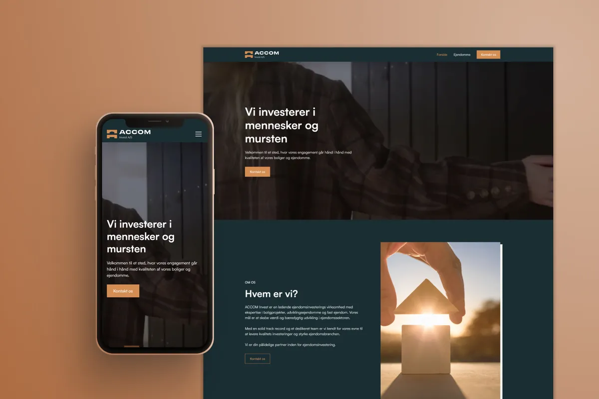 ACCOM Invest website screenshot on mobile and desktop