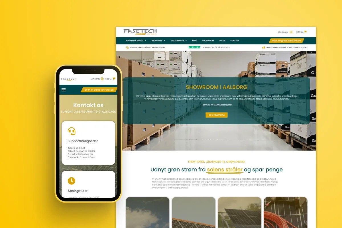 Fasetech website screenshot on mobile and desktop