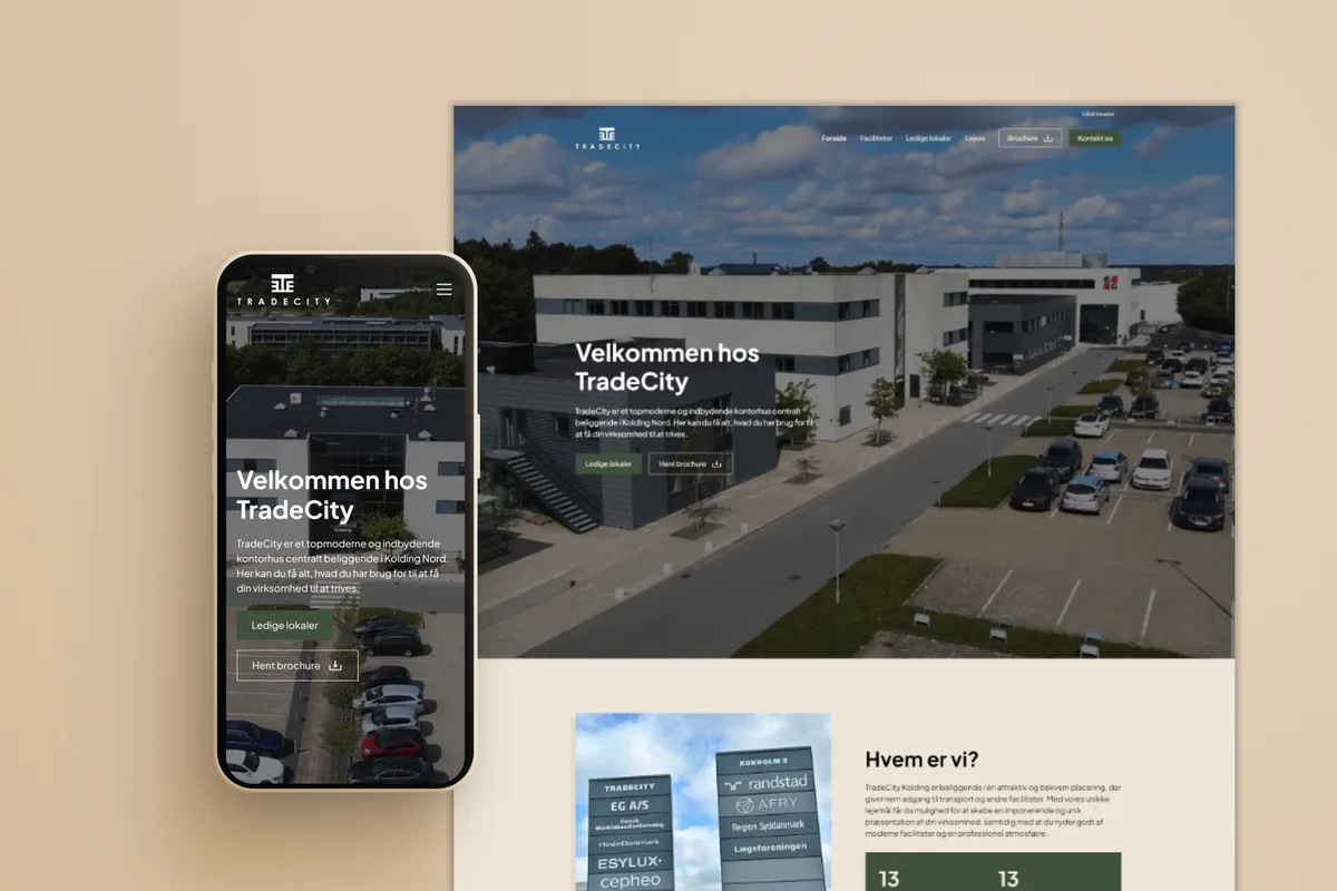 Trade City website screenshot on mobile and desktop